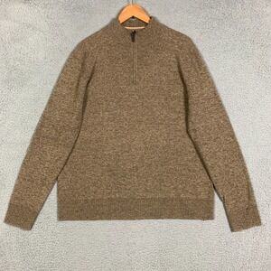 Smartwool Sparwood Sweater Men's XL Acorn Tan Half Zip Merino Blend Lightweight